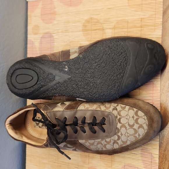 Coach Mens Sneakers 10½ Brown Suede and Monogram - Picture 6 of 13